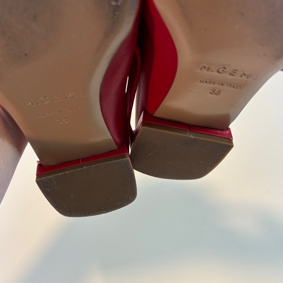 M. Gemi Red Pointed Slingback Leather Flats 7.5 Italy Leather Luxe - Picture 5 of 10
